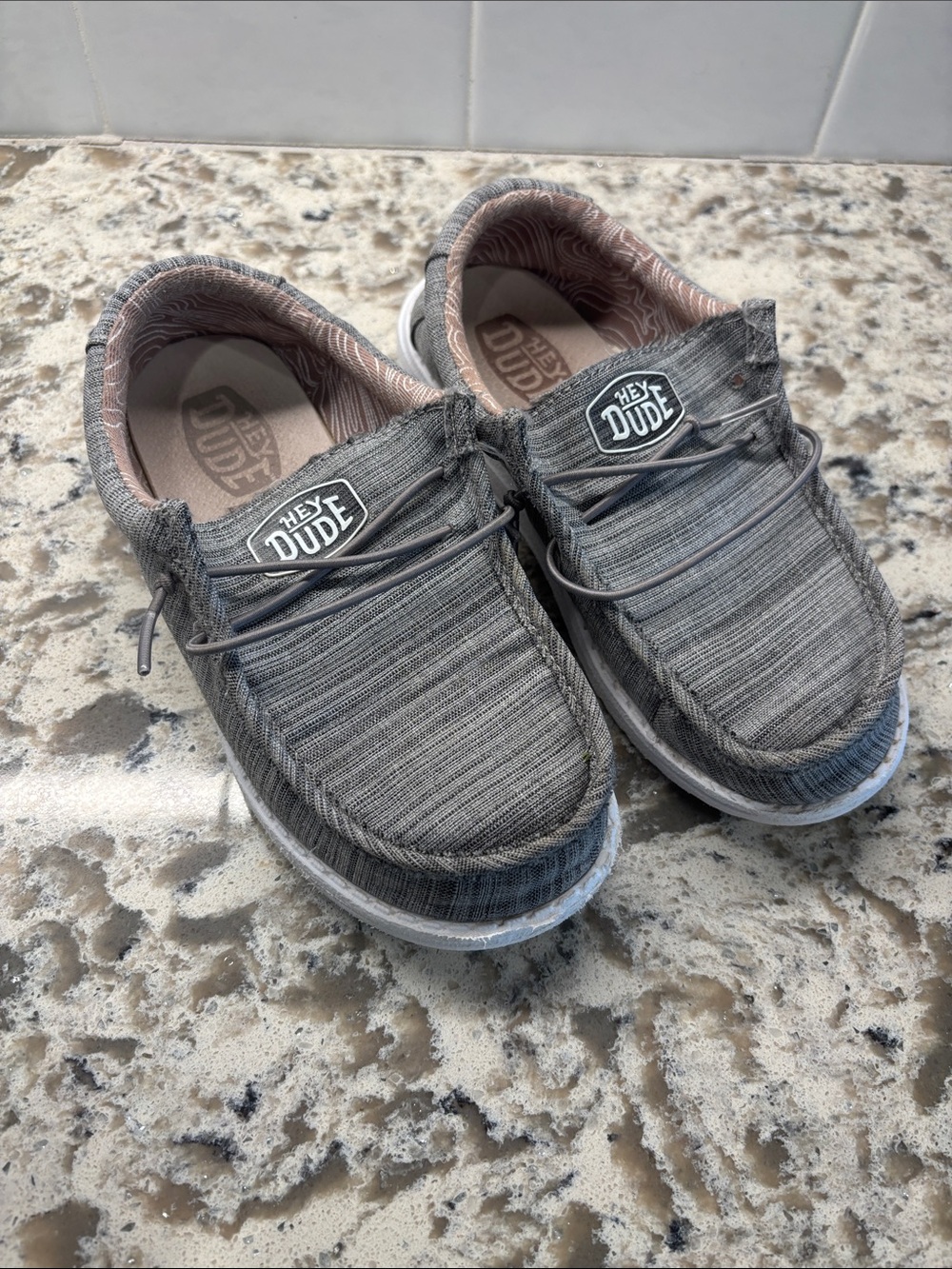 Hey Dude Gray Knit Slip-On Loafers